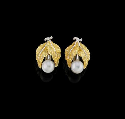 A Pair of Cultured Pearl Ear Clips by Buccellati - Jewellery