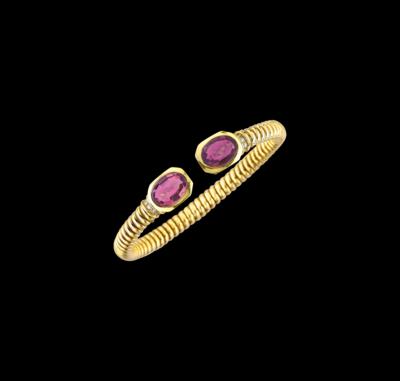 A Tourmaline and Brilliant Bangle by Bulgari - Klenoty