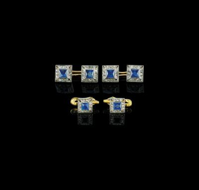 A Diamond and Sapphire Gentleman’s Jewellery Set - Jewellery