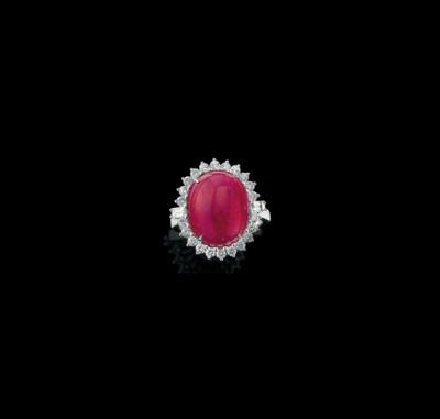 A Diamond Ring with Untreated Spinel 12.53 ct - Jewellery