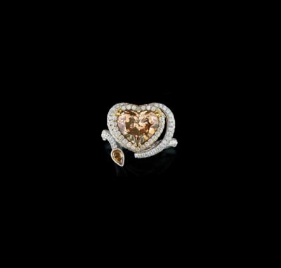 A Natural Fancy Dark Orangy Brown Diamond Ring 4.01 ct - Klenoty