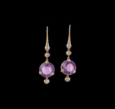 A Pair of Amethyst Ear Pendants by Pasquale Bruni, Total Weight c. 25 ct - Klenoty