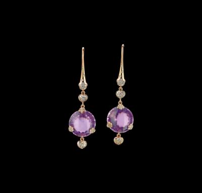 A Pair of Amethyst Ear Pendants by Pasquale Bruni, Total Weight c. 25 ct - Jewellery