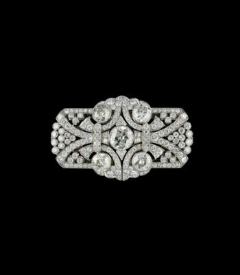 2 diamond clothes clips total weight c. 14 ct - Jewels