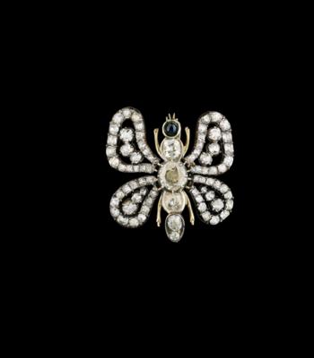 An old-cut diamond butterfly brooch total weight c. 4.80 ct - Gioielli
