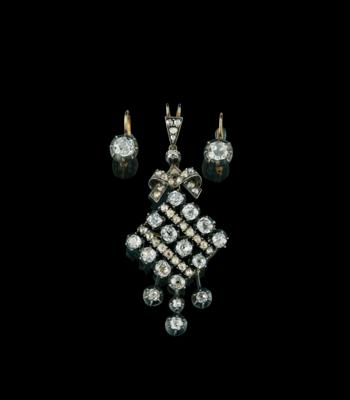 An old-cut diamond jewellery set total weight c. 6 ct - Šperky