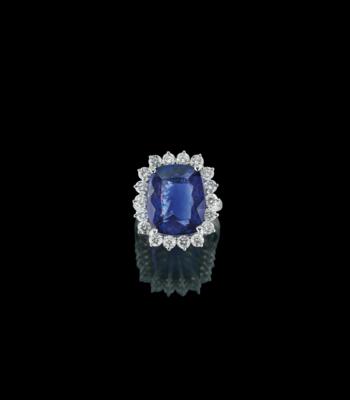 A brilliant ring with tanzanite c. 18.50 ct - Jewels