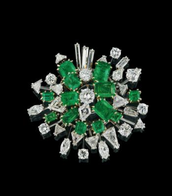 Chaumet Diamant Smaragd Brosche by Jean-Thierry Bondt - Juwelen