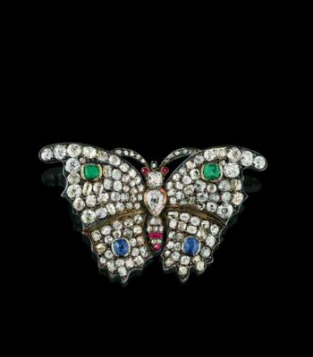 A butterfly diamond brooch total weight c. 7 ct - Šperky