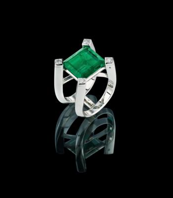 Smaragdring ca. 9,95 ct - Juwelen