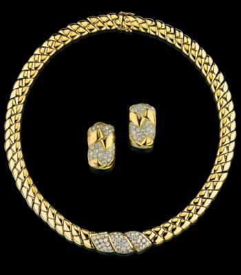 A brilliant jewellery set by Wolfers, total weight c. 4.50 ct - Šperky