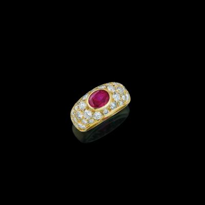 A brilliant ring with an untreated ruby c. 1.40 ct - Exkluzivní šperky