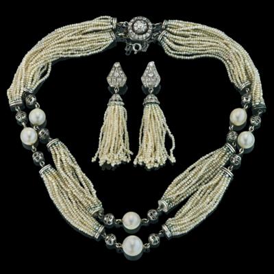 A seed pearl jewellery set - Exquisite Jewels