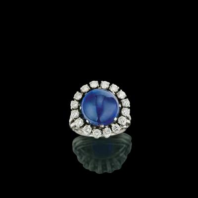 A Brilliant Ring with Untreated Burmese Sapphire c. 17 ct - Exquisite Jewels