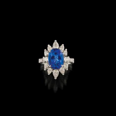 A Diamond Ring with Tanzanite c. 4.81 ct - Gioielli scelti