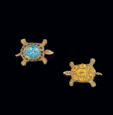 2 tortoise brooches by Moroni - Exkluzivní šperky
