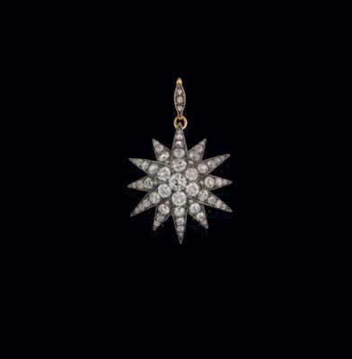 An old-cut brilliant star pendant total weight c. 5 ct - Exkluzivní šperky