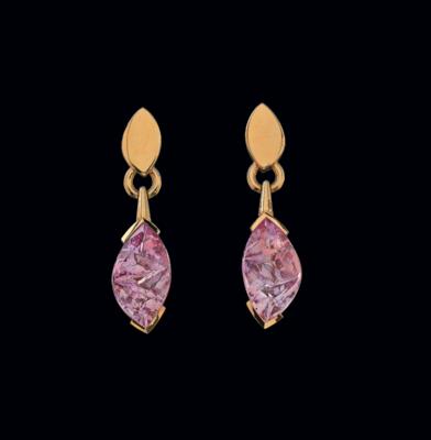A pair of ametrine ear stud pendants total weight c. 16 ct - Gioielli scelti
