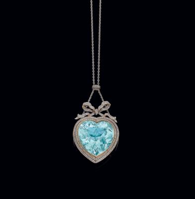 An aquamarine heart pendant c. 45 ct - Exkluzivní šperky