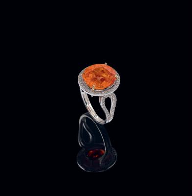 A brilliant and spessartine ring - Exquisite Jewels
