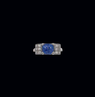 A brilliant ring with untreated sapphire c. 3.30 ct - Exkluzivní šperky