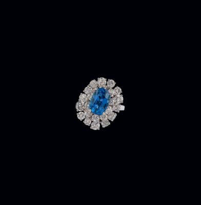 A brilliant ring with untreated sapphire c. 3.80 ct - Exquisite Jewels