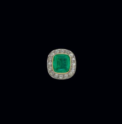 A diamond ring with Columbian type emerald c. 5 ct - Exkluzivní šperky