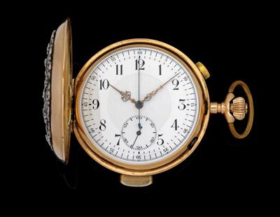 Taschenuhr mit Viertelstunden Repetitionseinrichtung und Chronograph - Armband- und Taschenuhren