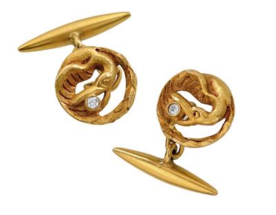 A pair of cufflinks set with old-cut diamonds - Birds - Wrist and Pocket Watches