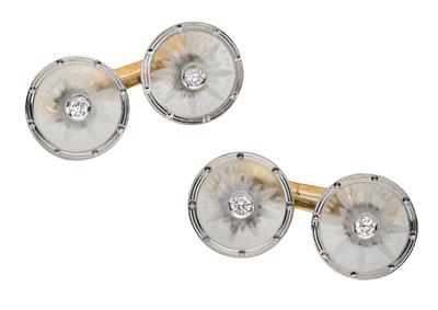 A pair of brilliant and crystal cufflinks - Wrist and Pocket Watches