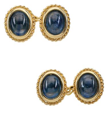 Moroni sapphire cufflinks total weight ca. 12 ct - Wrist and Pocket Watches