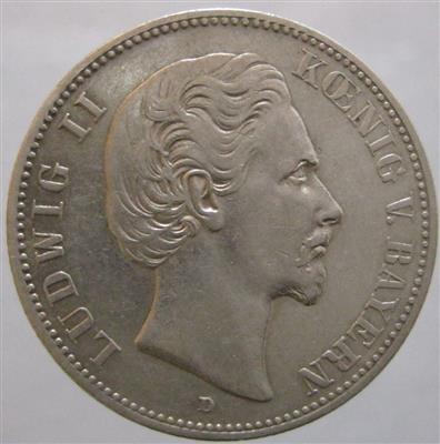 Bayern, Ludwig II. 1864-1886 - Coins, medals and paper money