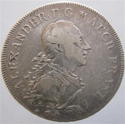 Brandenburg-Ansbach, Alexander 1769-1791 - Coins, medals and paper money