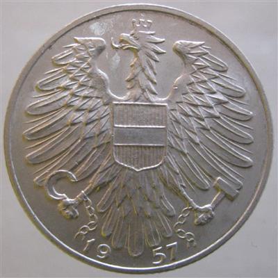5 Schilling 1957 Wien, =4,03 g=, (Kr.) III/III+ - Münzen, Medaillen und Papiergeld