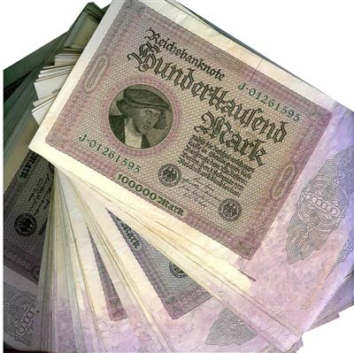100.000 Mark Reichsbanknote vom 1.2.1923 - Mince, medaile a papírové peníze