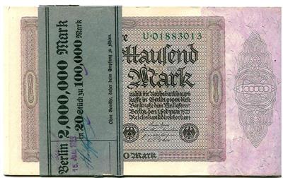 100.000 Mark Reichsbanknote vom 1.2.1923 - Monete, medaglie e cartamoneta