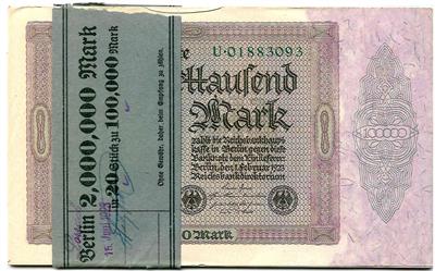 100.000 Mark Reichsbanknote vom 1.2.1923 - Münzen, Medaillen und Papiergeld