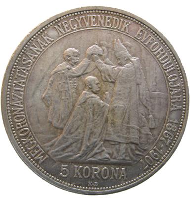 Franz Josef I. Krönungsjubiläum 1907 - Münzen, Medaillen und Papiergeld