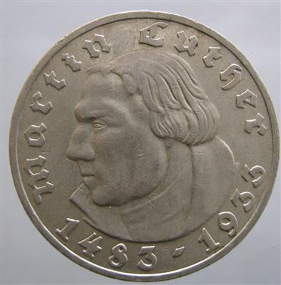 5 Reichsmark 1933 A, Martin Luther - Münzen, Medaillen und Papiergeld