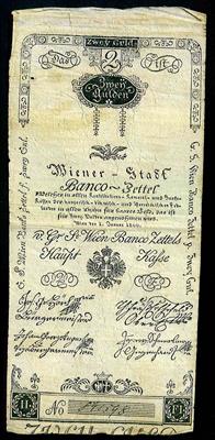 Österreich ê - 1800 Wiener Stadt Banco Zettel zu 2 Gulden, - Monete, medaglie e cartamoneta