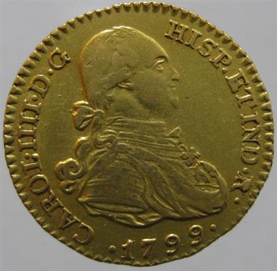 Spanien, Carlos IV. 1788-1808GOLD - Mince, medaile a papírové peníze