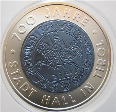 Bimetall Niobmünze 700 Jahre Stadt Hall - Münzen