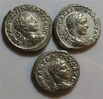 Elagabal 218-222 (3 Stk. AR Denare) - Coins