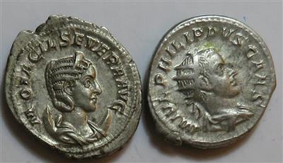 Otacilia Severa und Philippus II. (2 Stk. AR Antoniniane) - Coins
