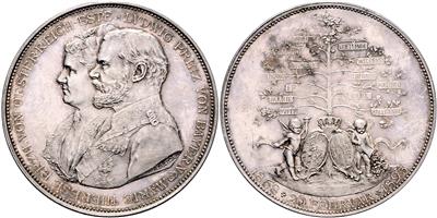 Bayern, Prinz Ludwig (später König Ludwig III.) und Erzh. Marie Therese von ÖsterreichEste - Münzen und Medaillen