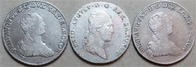 Sachsen, 2/3 Taler (6 Stk. AR) - Münzen und Medaillen