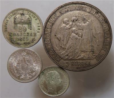 Franz Josef I. (4 Stk. AR) - Münzen und Medaillen