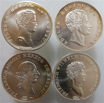 Herzogtum Nassau (4 Stk. AR) - Münzen und Medaillen