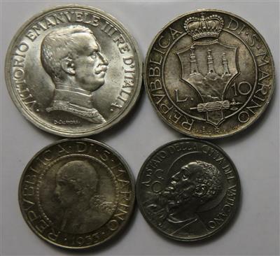 Italien, San Marino, Vatikan (ca. 19 Stk., davon 12 AR) - Coins and medals