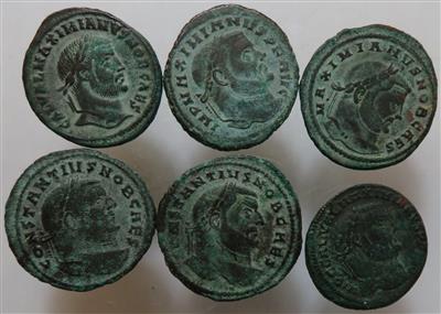 Römische Kaiserzeit (6 Stk. AE Großfolles) - Münzen und Medaillen